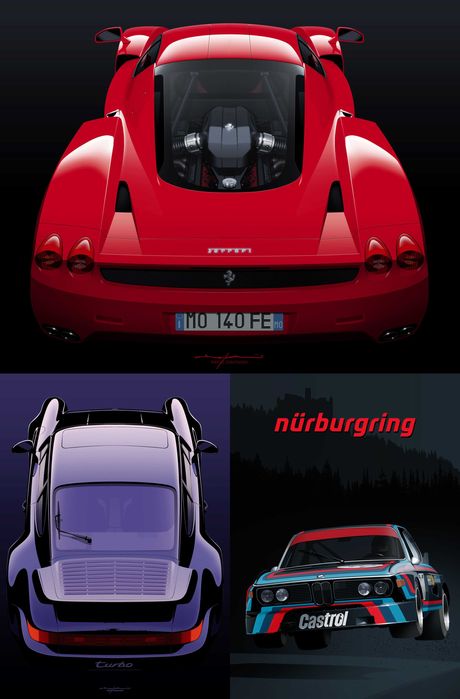 ПЛАКАТИ: Персонализирани автомобилни илюстрации