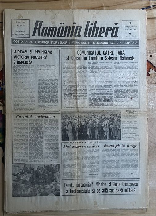 Romania Libera , Libertarea , Ziare Revolutia Romana Decembrie 1989
