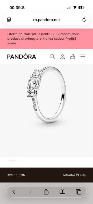 Inel de argint Pandora