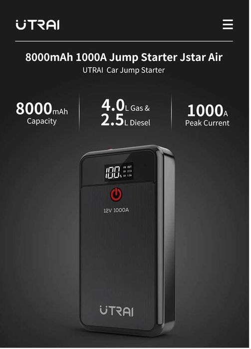 Starter / Robot Auto Pornire Masina UTRAI 8000mAh, Acumulator Extern