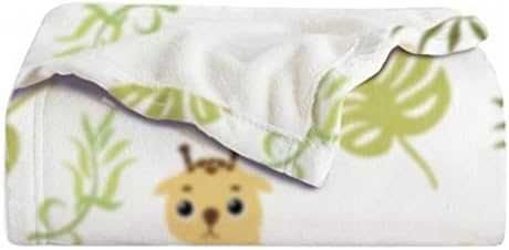 Ново Бебешко фланелено одеяло за момче момиче легло жираф и слон