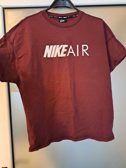 NIKE AIR оригинален топ/тениска с къси ръкави в бордо, като нов