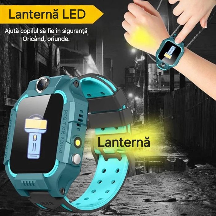 Ceas Smart GPS cu Folie protecție&cadou. Localizare/Apel/Mesaje. Verde