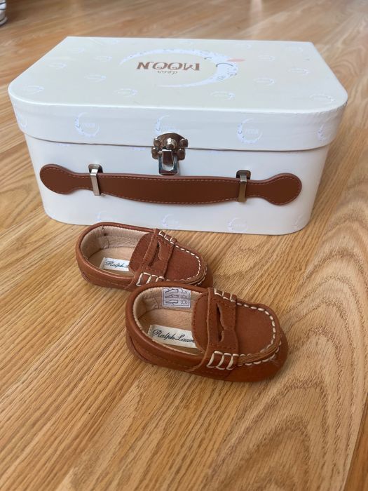 Бебешки буйки Ralph Lauren естествена кожа size 16/7.5 см кожени лоуфъри за бебето