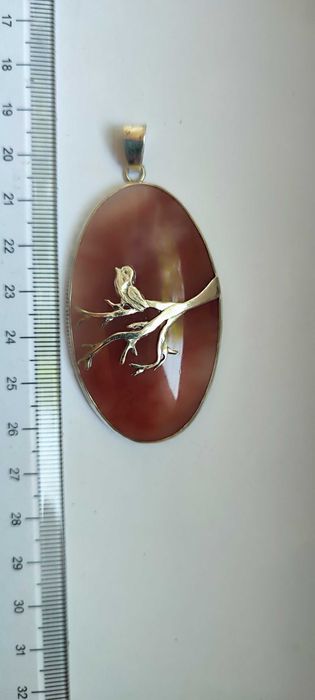 Кулон серебряный с камнем СЕРДОЛИК