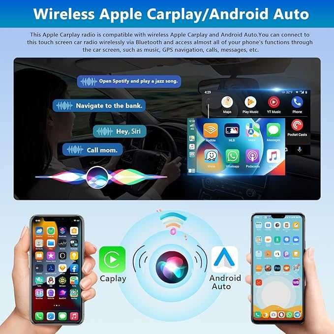 Radio auto 2+64G Carplay pentru Fiat 500 2007-2015