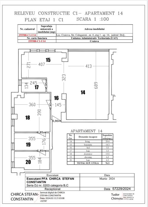 Apartament  de lux 2 camere  77 mp zona centrala