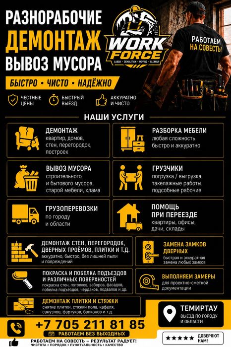 Разнорабочие, Демонтаж