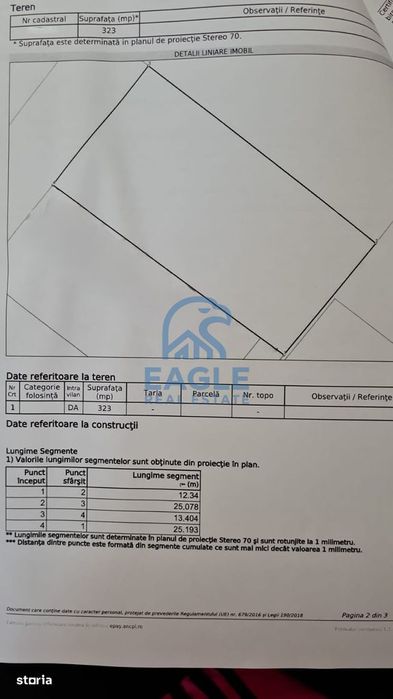 Elvila - Teren intravilan 323 mp cu 13 deschidere toate utilitatile