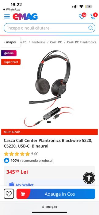 Casti Plantronics Blackwire