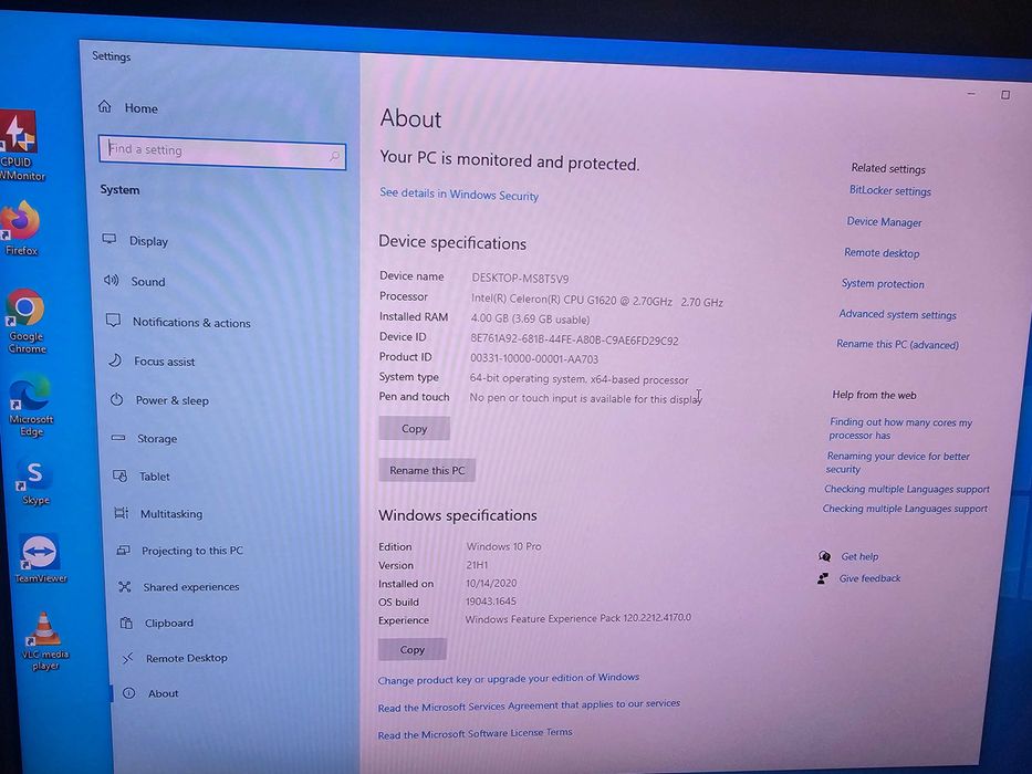 Настолен компютър с Windows 10, SSD + HDD (440 GB) – Готов за работа/забавление