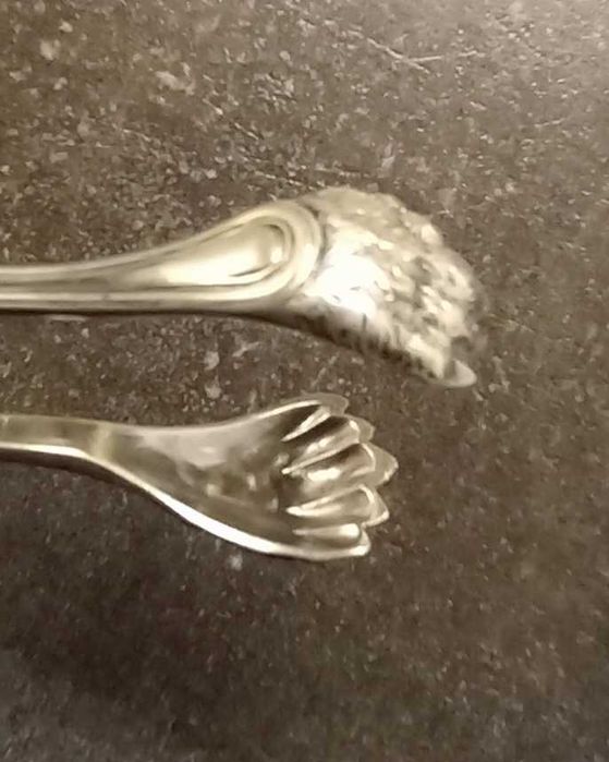 Сребърни прибори за салата, Сосиера, Шпатула, Щипка за лед