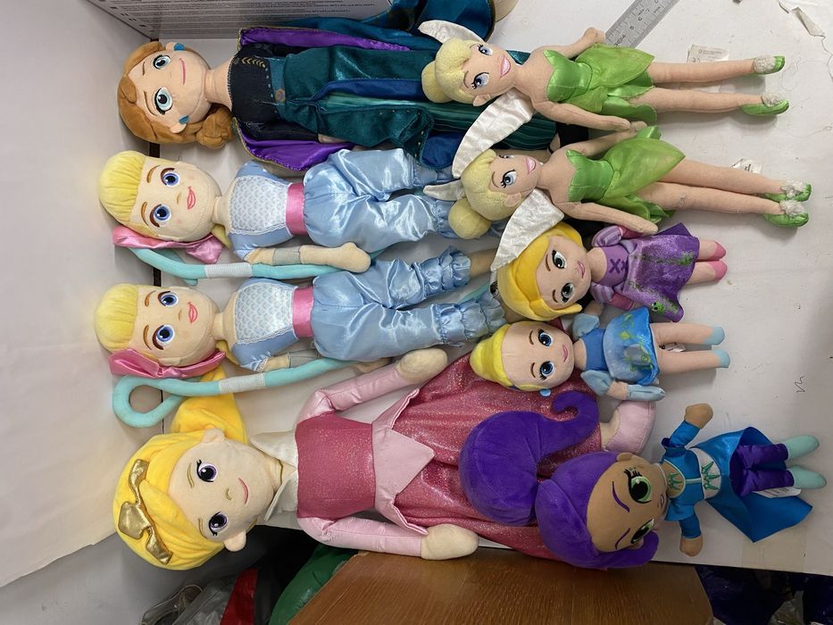 Disney lot 9 jucării din pluș papuși prințese diverse modele
