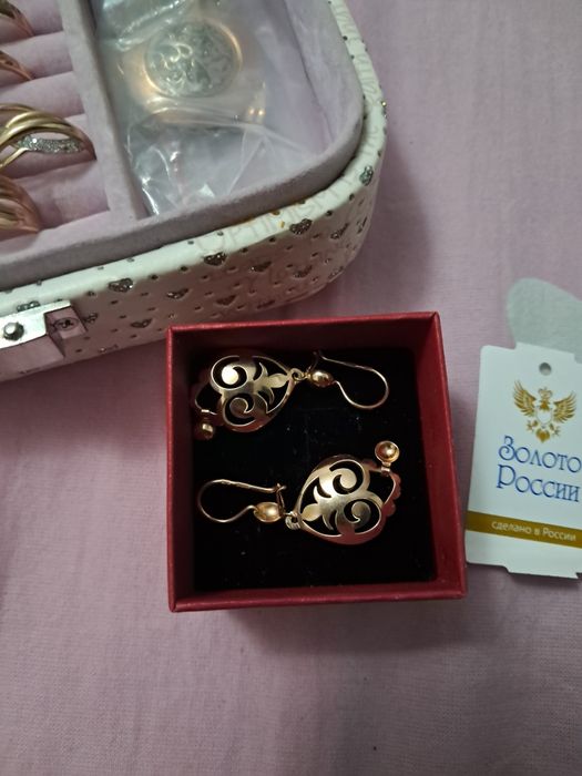 Серьги золотые Россия