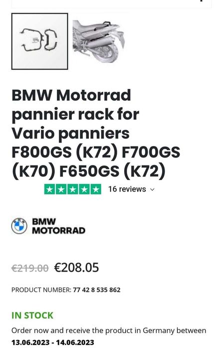 Suport Cutii Laterale Side Case BMW Vario, F650/700/750/800GS