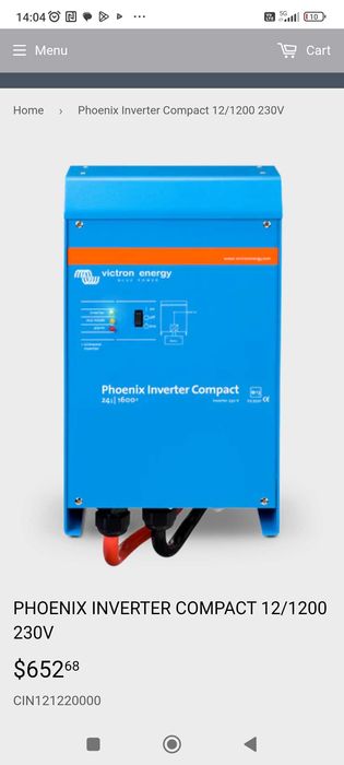 Инвертор Victron phoenix compact 1200w 12/220v