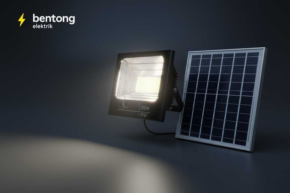 LED Solar 200W прожектор — солнечный уличный светильник IP67