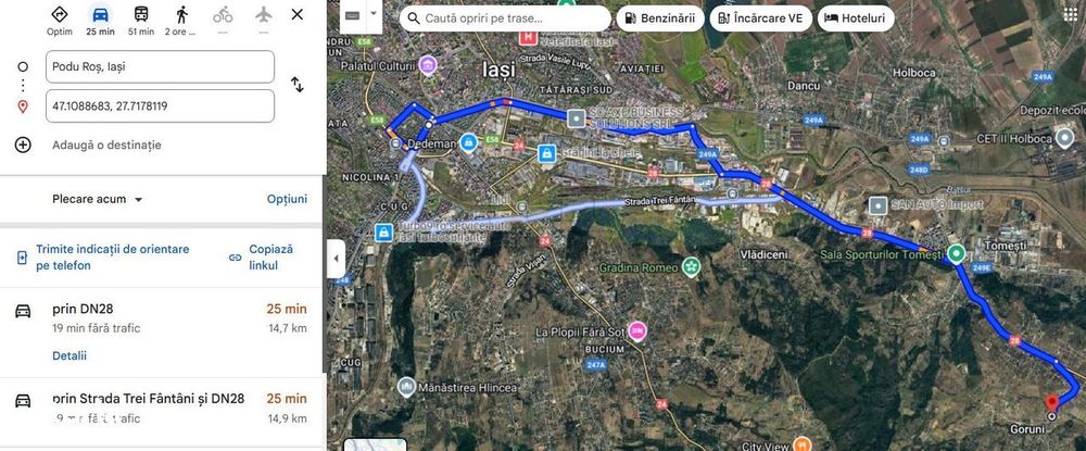 Teren in Goruni comuna Tomesti 12 km de rond Podu Ros - 2400 mp