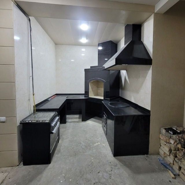 Укладка кафель, цоколь, брусчатка,  корка,. Мрамор.  Летний кухня