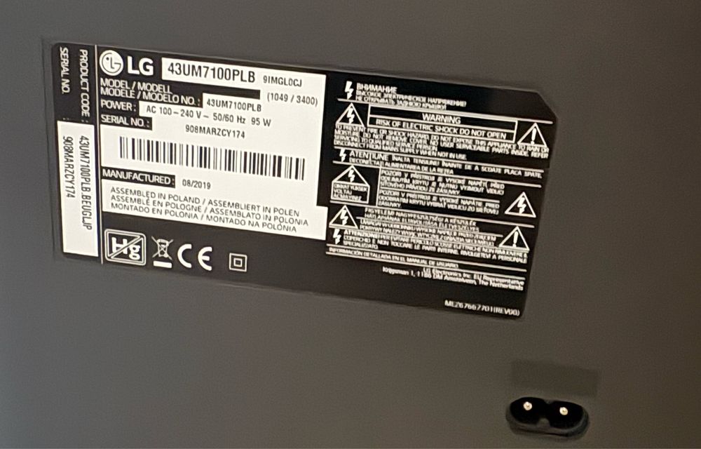 Vand televizor LG 43UM7100PLB