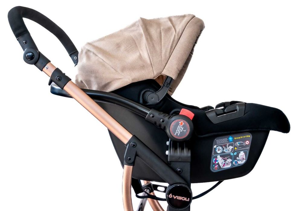 Carucior de copii 3 in 1 Visoli Gold