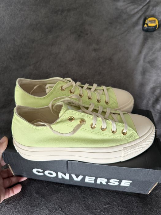 Converse tenesi dama cu platforma culoare verde lime marimea 40 noi