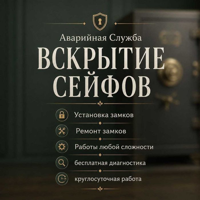 Вскрытие сейфа:восстановить код:ключи:открыть замок:ремонт:двери