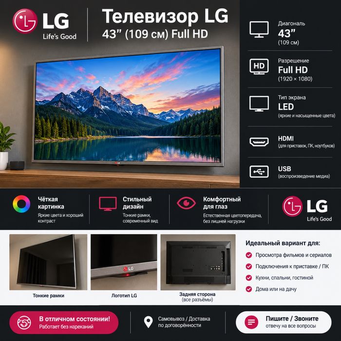 Продам телевизор LG недорого