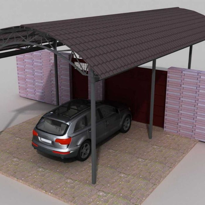 Изготовление навесов из металлочерепицы. Сварочные работы. Алматы