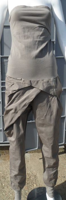 Salopetă cu pantaloni lungi talie căzută, Risskio, marimea M, gri