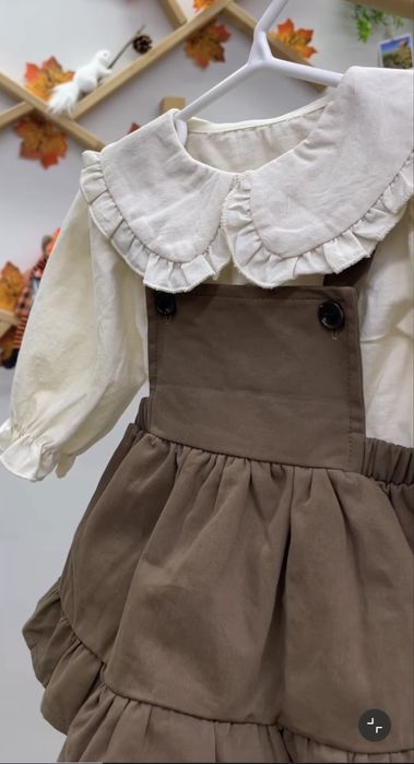 Комплект для девочки рубашка+комбинезон-юбка