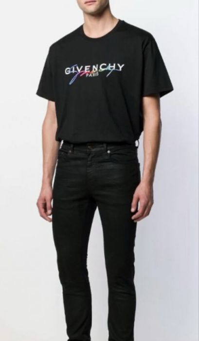 Givenchy Black Logo Embroidered Cotton T-Shirt XL