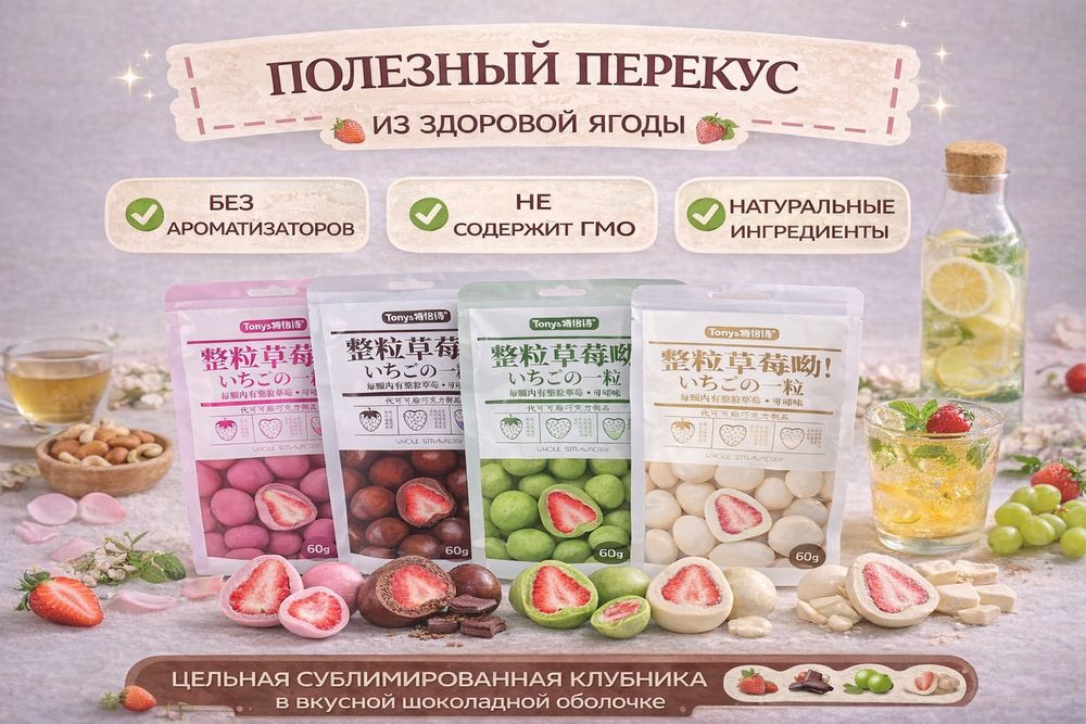 Сублинированая клубника в шоколаде