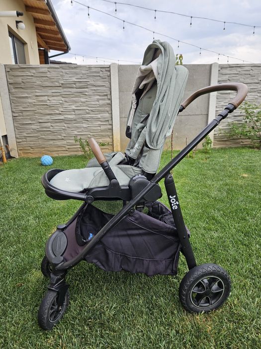 Carucior 2 in 1 pentru copii Joie Chrome + Joie - Scoica auto i-Snug, 40-75 cm, testata ADAC