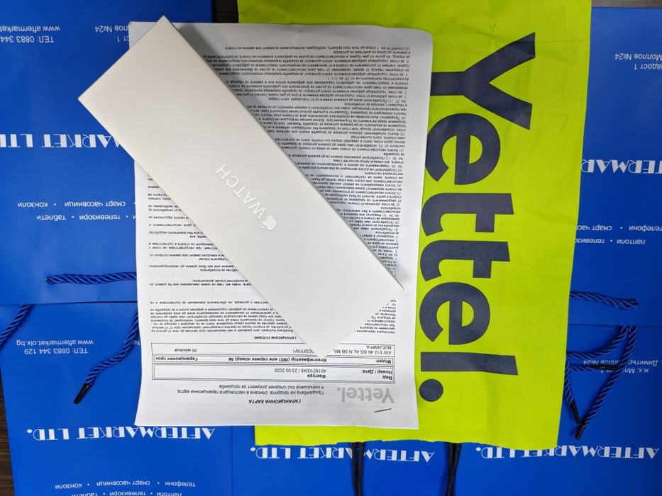ЗАПЕЧАТАН 46mm Apple watch 12 YETTEL Гаранция Yettel до 2029 SPACE Gray / NAVY Blue