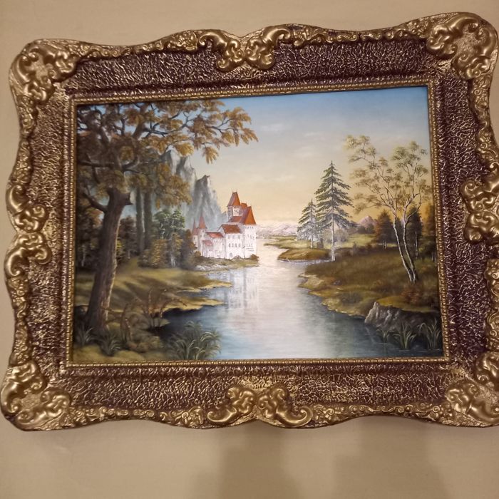 Vand tablouri pictate, cu o rama deosebita