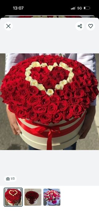 101роза в коробке