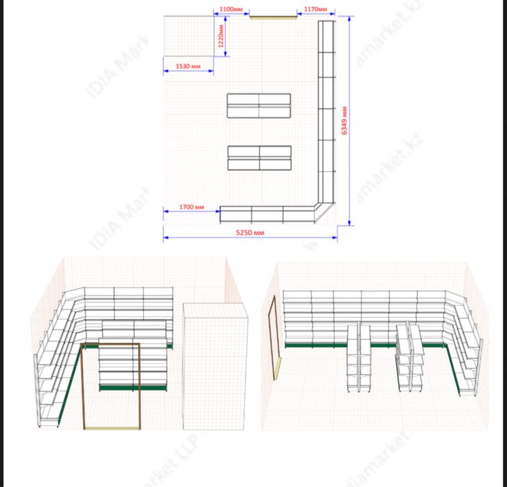 Стелажи , полки , бу