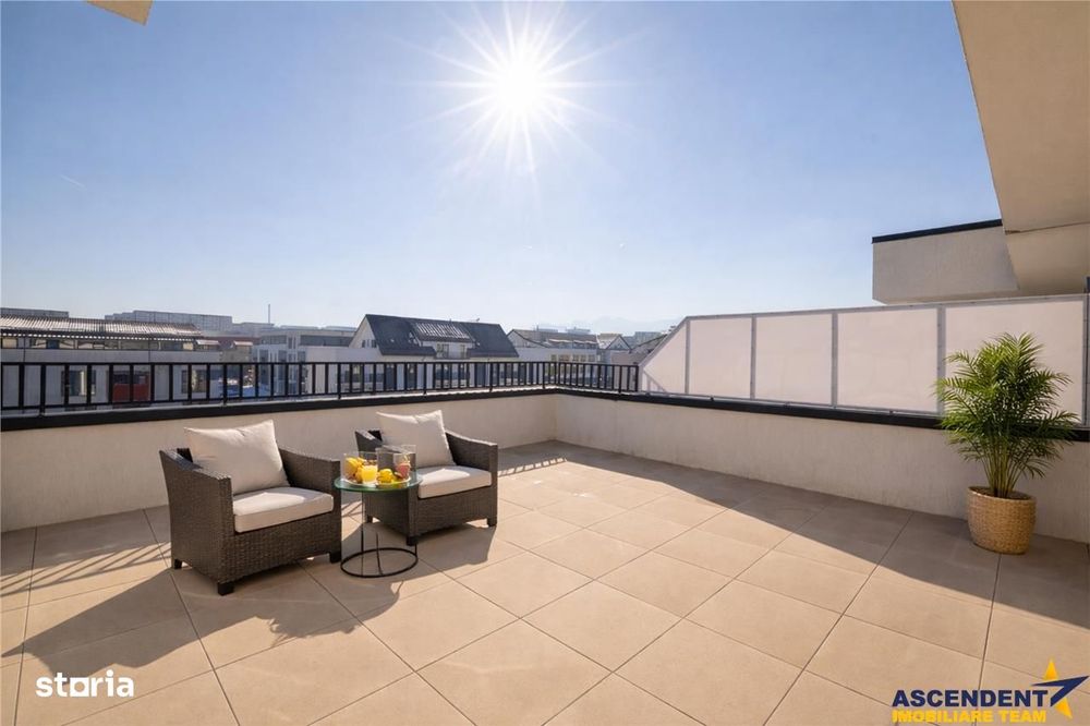 Apartament tip penthouse. mobilat, utilat, 2 terase, 100mp, Tractorul,