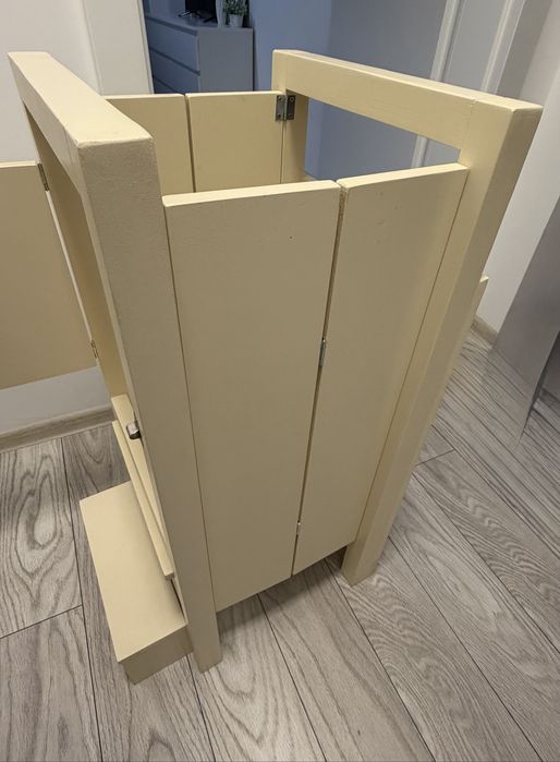 Vand turn de activitati pliabil/learning tower crem