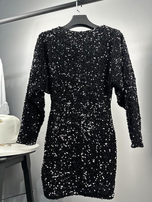 MANGO Черна рокля с пайети