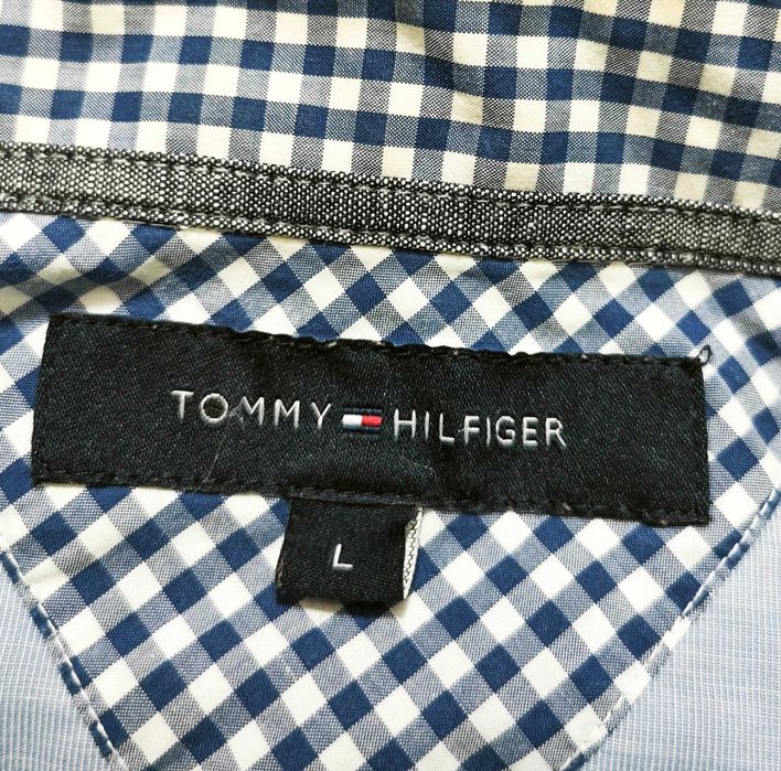 SALE% Tommy Hilfiger Оригинална мъжка риза с къс ръкав размер L