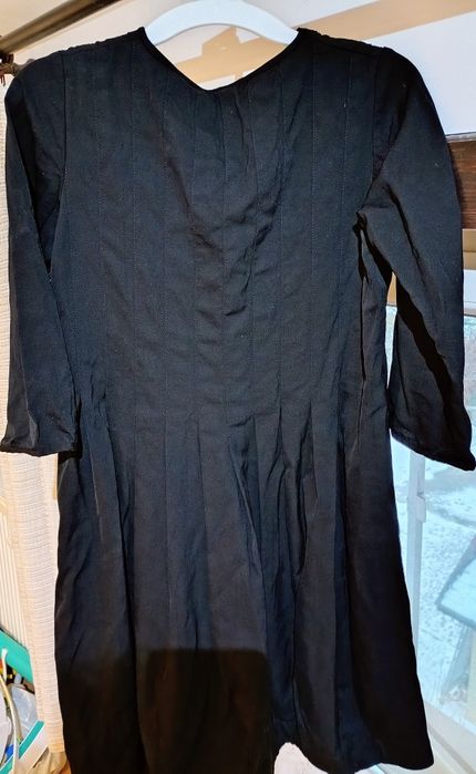 Оригинална черна вълнена дамска рокля размер М