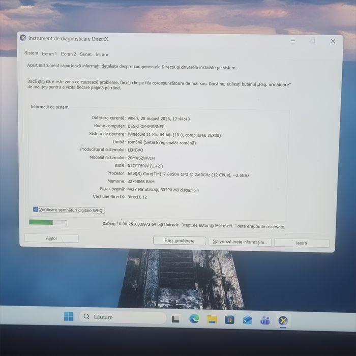 Lenovo I7-8850H,32Gb ram
