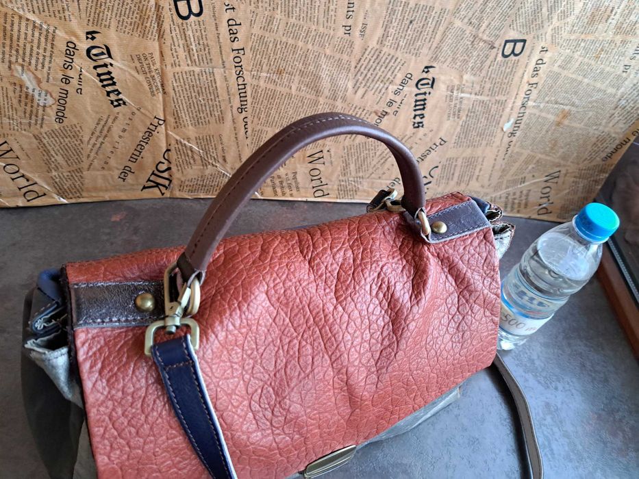 дамска чанта,кожена торба-цветна естествена кожа