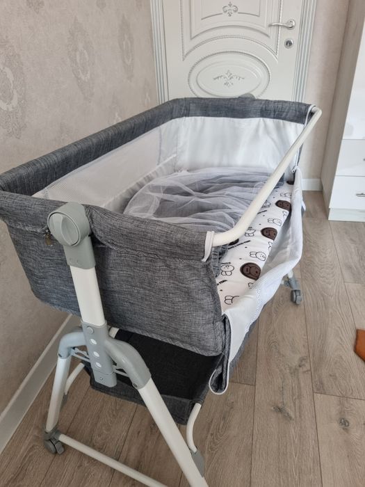 Манеж детский серый