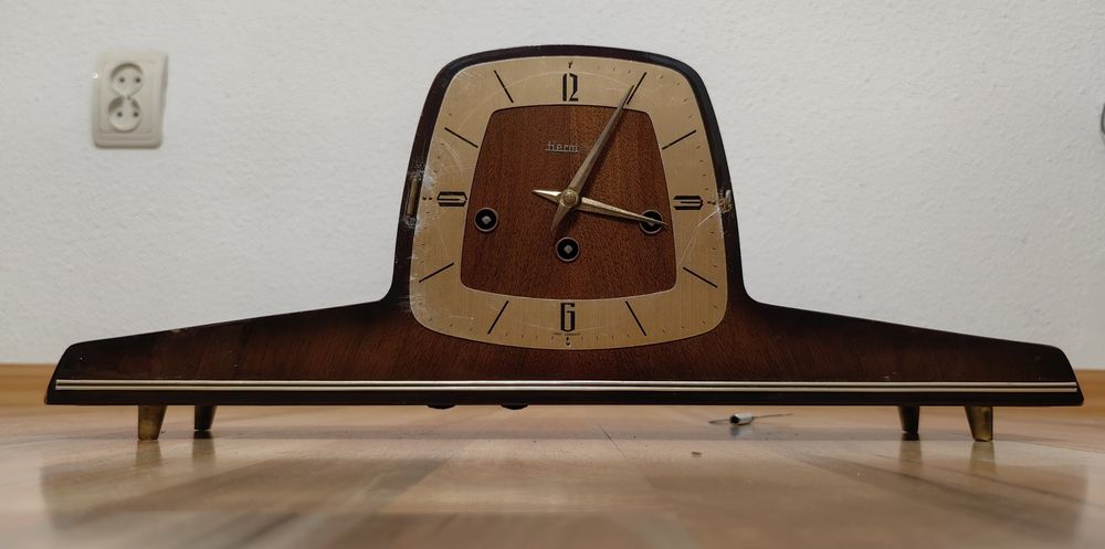 Ceas vechi mecanic Hermle lemn retro vintage de colecție anii 50 - 60