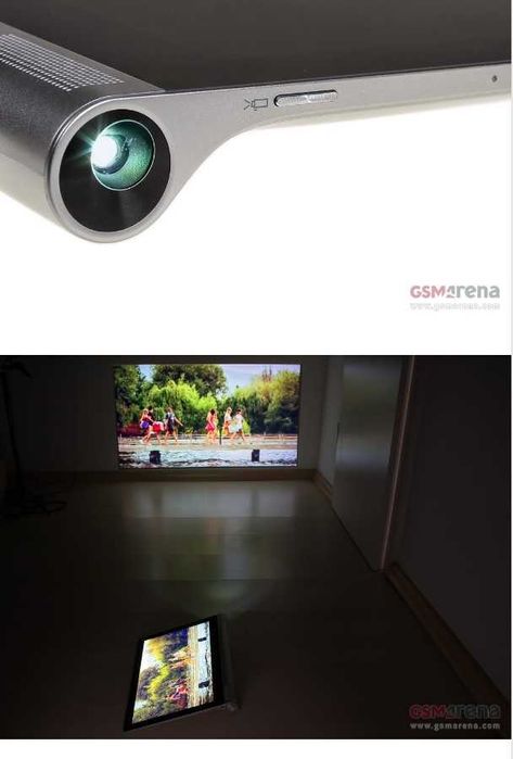 Lenovo Tab 2 Pro 13,3", с мултимедиен проектор и клавиатура.