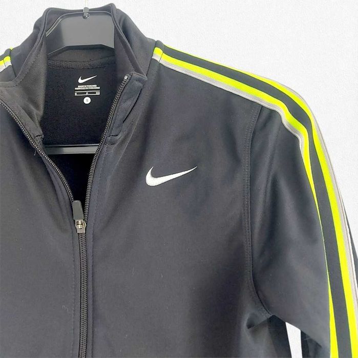 Bluză trening Nike neagră cu dungi neon mărimea S (originală)