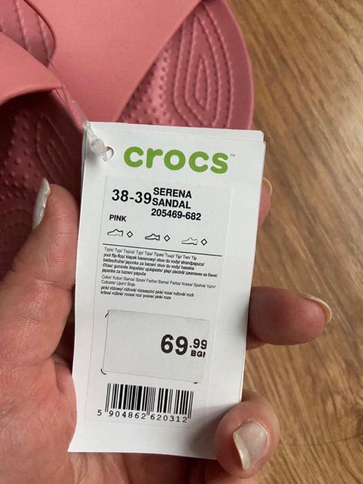 Нови, с етикет, розови, Сандали Crocs SERENA SANDAL, Размер 38-39